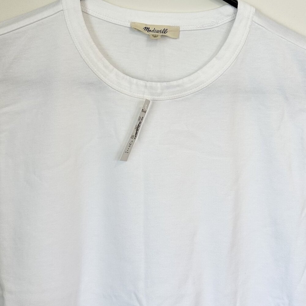 NWT Madewell Cotton Perfect Crewneck Tee in Eyelet White - Size: XXS - Picture 3 of 10